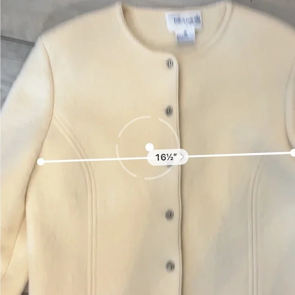 Vintage 100 Wool Cream Deans of Scotland Jacket Size Medium - Picture 9 of 9